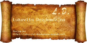 Lukovits Dezdemóna névjegykártya